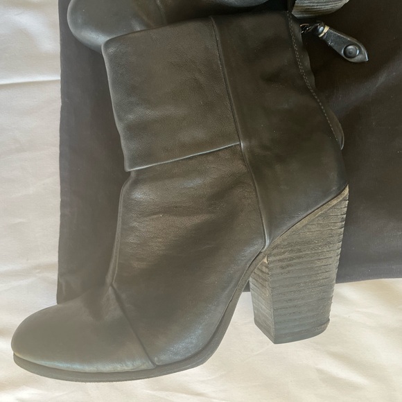 $450 Rag & Bone Size 7.5(37.5) Leather Ankle Boots Heels Shoes - Picture 11 of 14